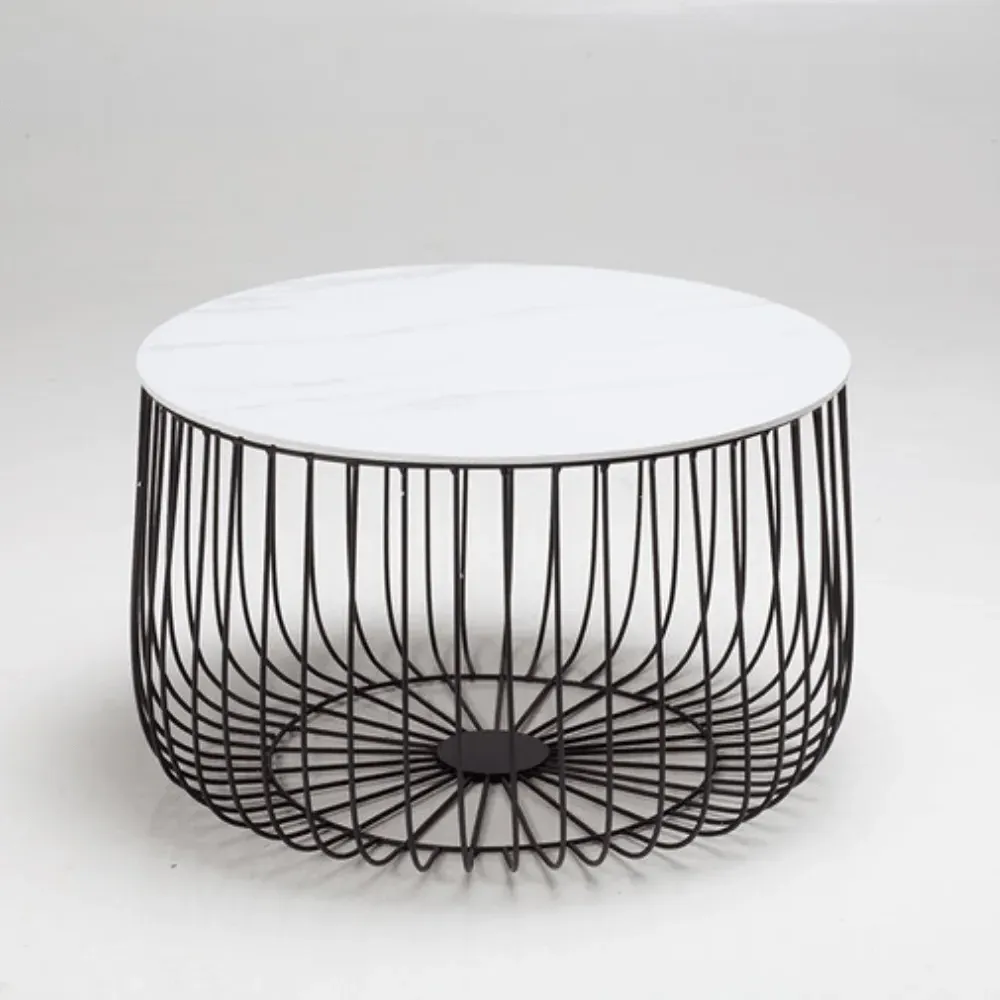 Large Storage Table with Aztec Design - White