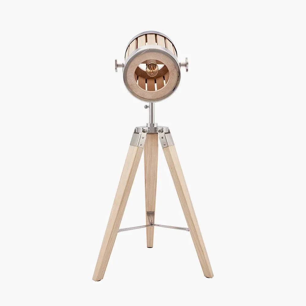Marine Searchlight Tripod Table Lamp - Silver