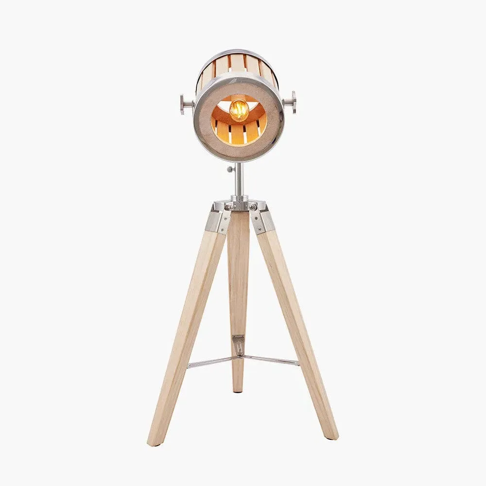 Marine Searchlight Tripod Table Lamp - Silver