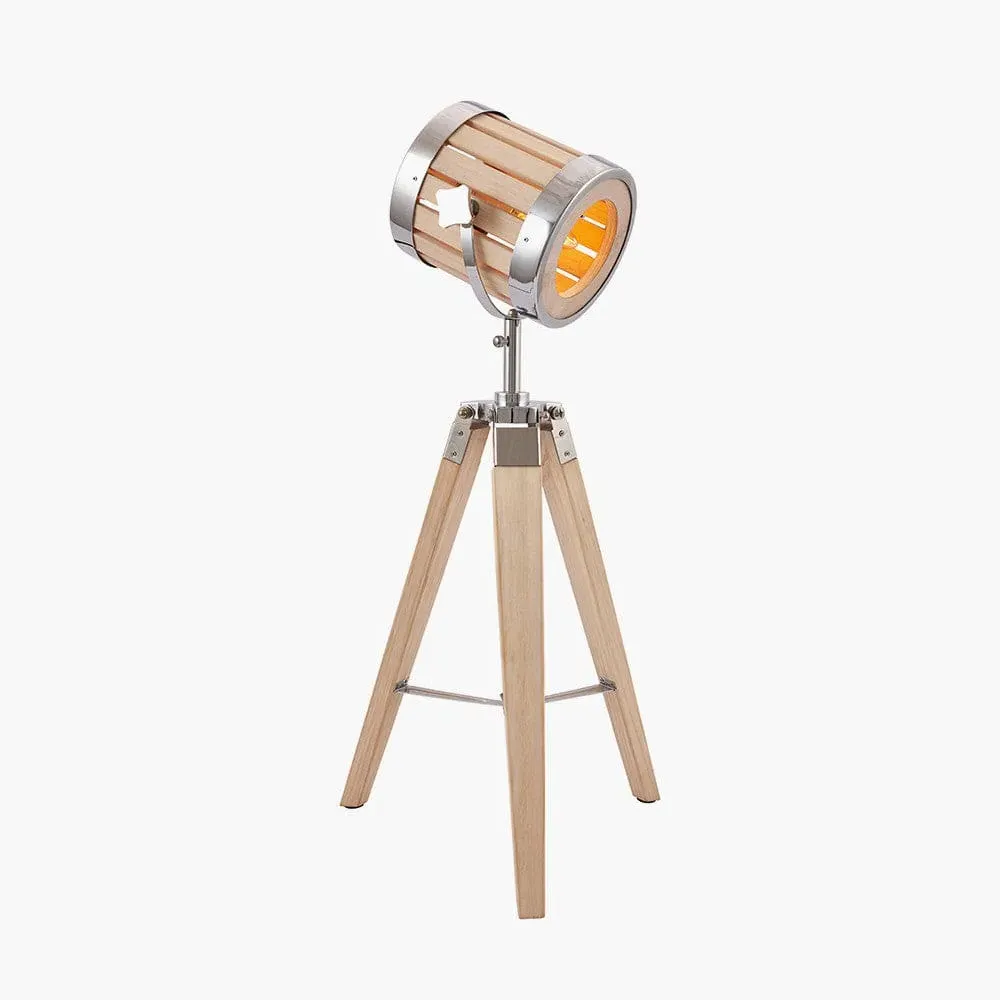 Marine Searchlight Tripod Table Lamp - Silver