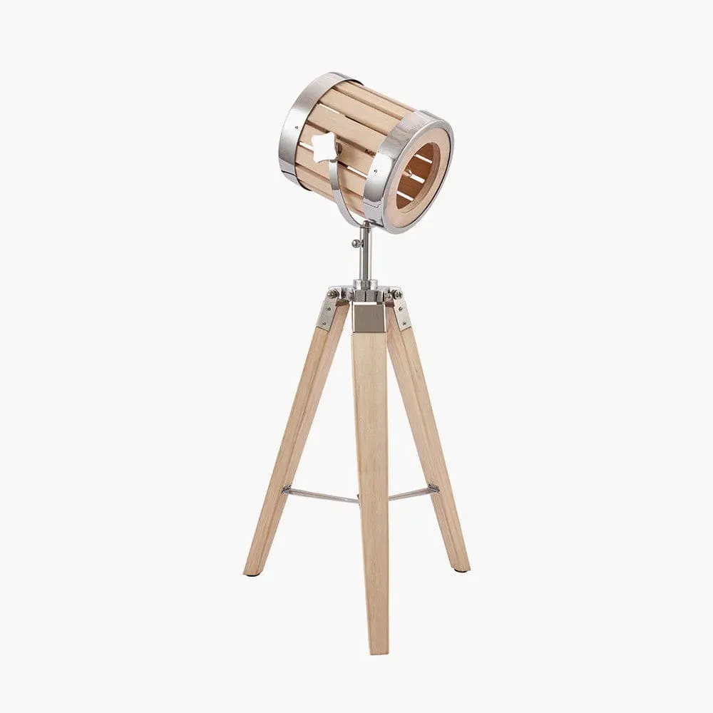 Marine Searchlight Tripod Table Lamp - Silver
