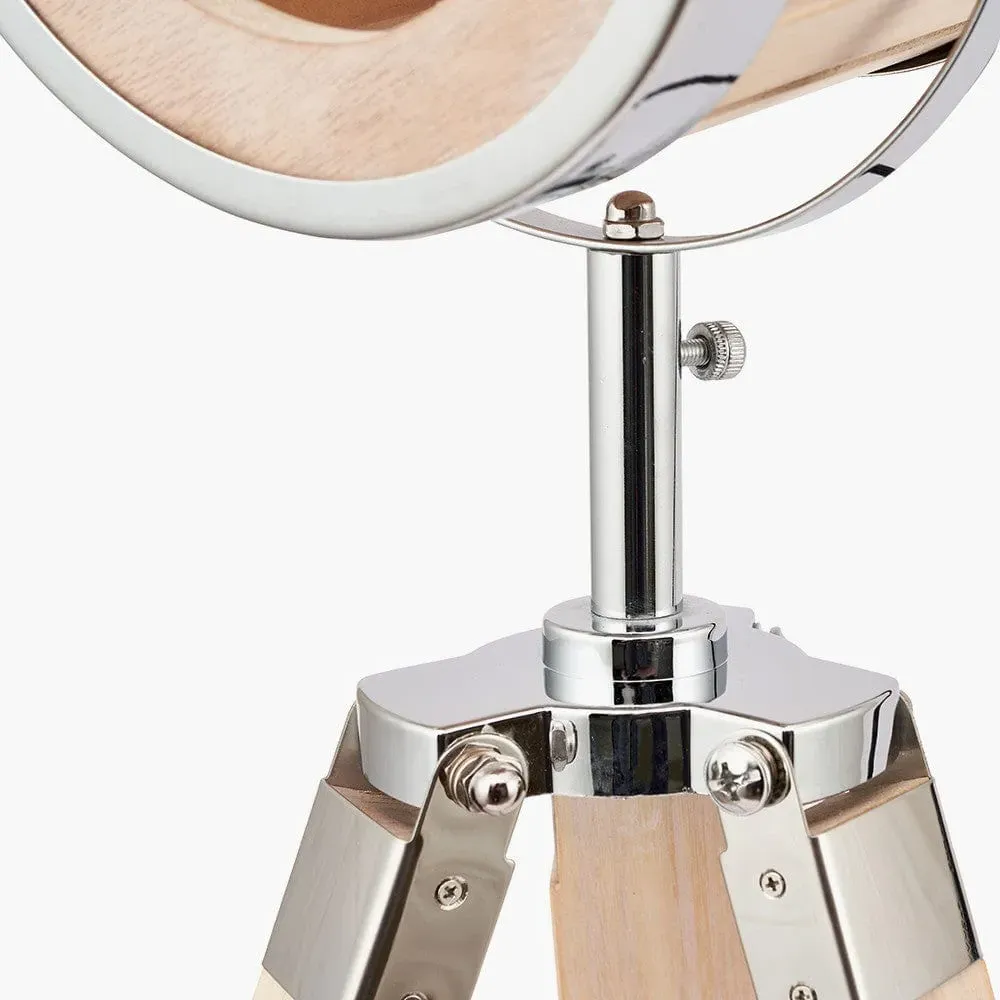 Marine Searchlight Tripod Table Lamp - Silver