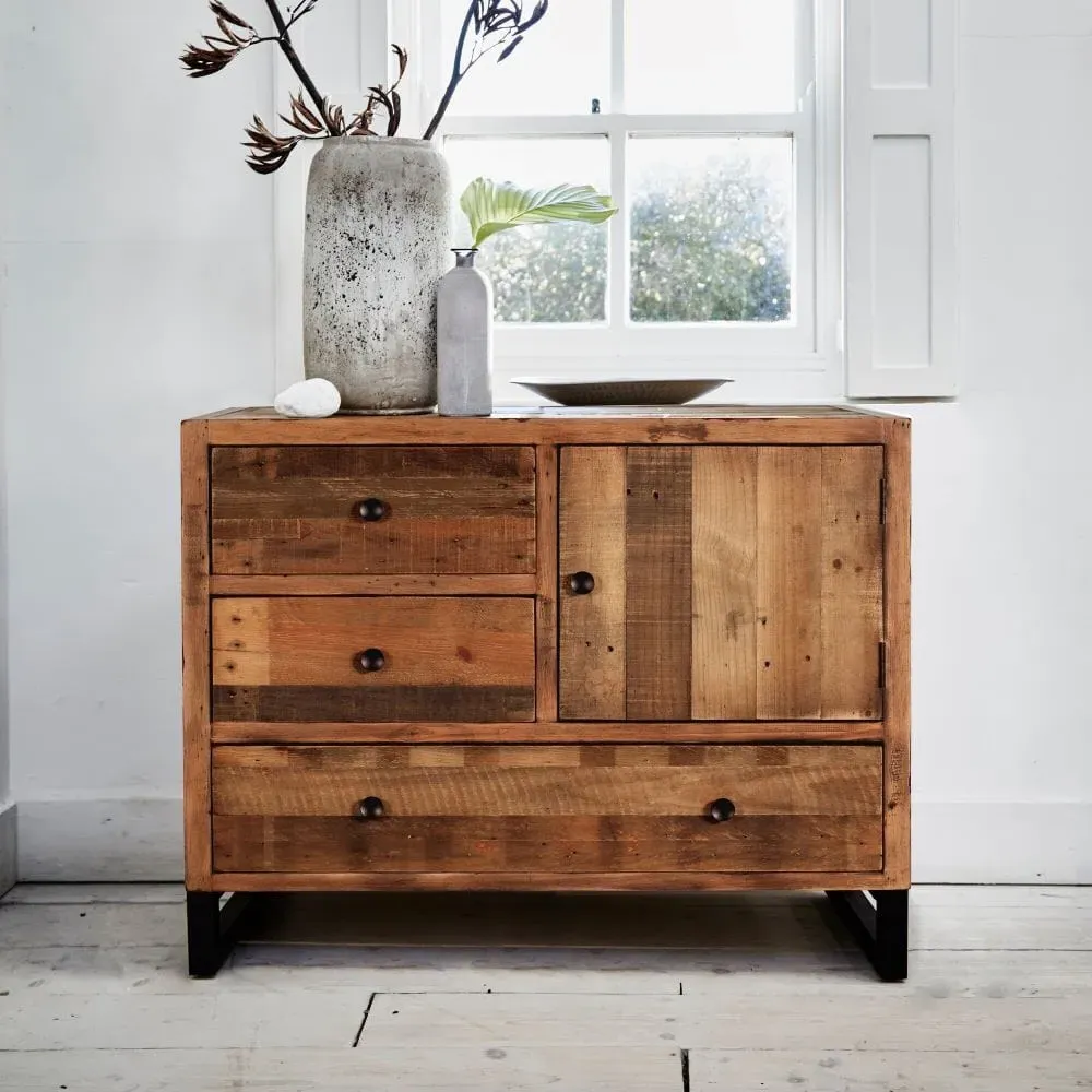 Narrow Industrial Sideboard - Wood, Reclaimed image