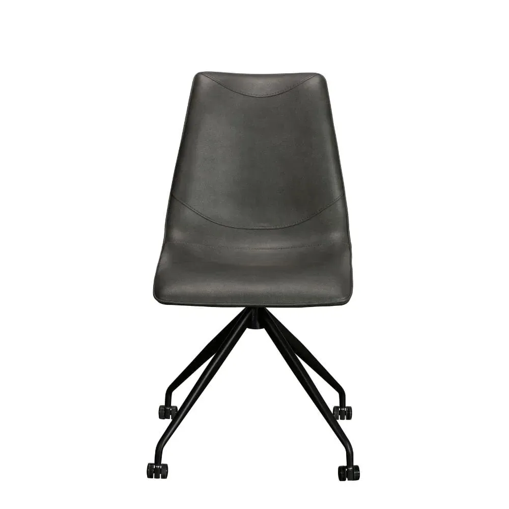 Office Chair with Wheels - Grey, Faux Leather