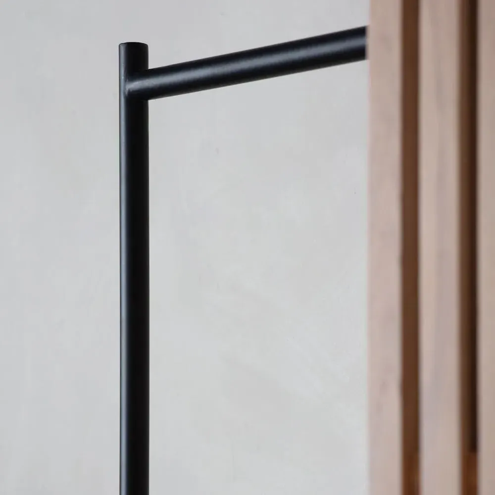Open Wardrobe with Clean Lines - Oak, Solid Wood