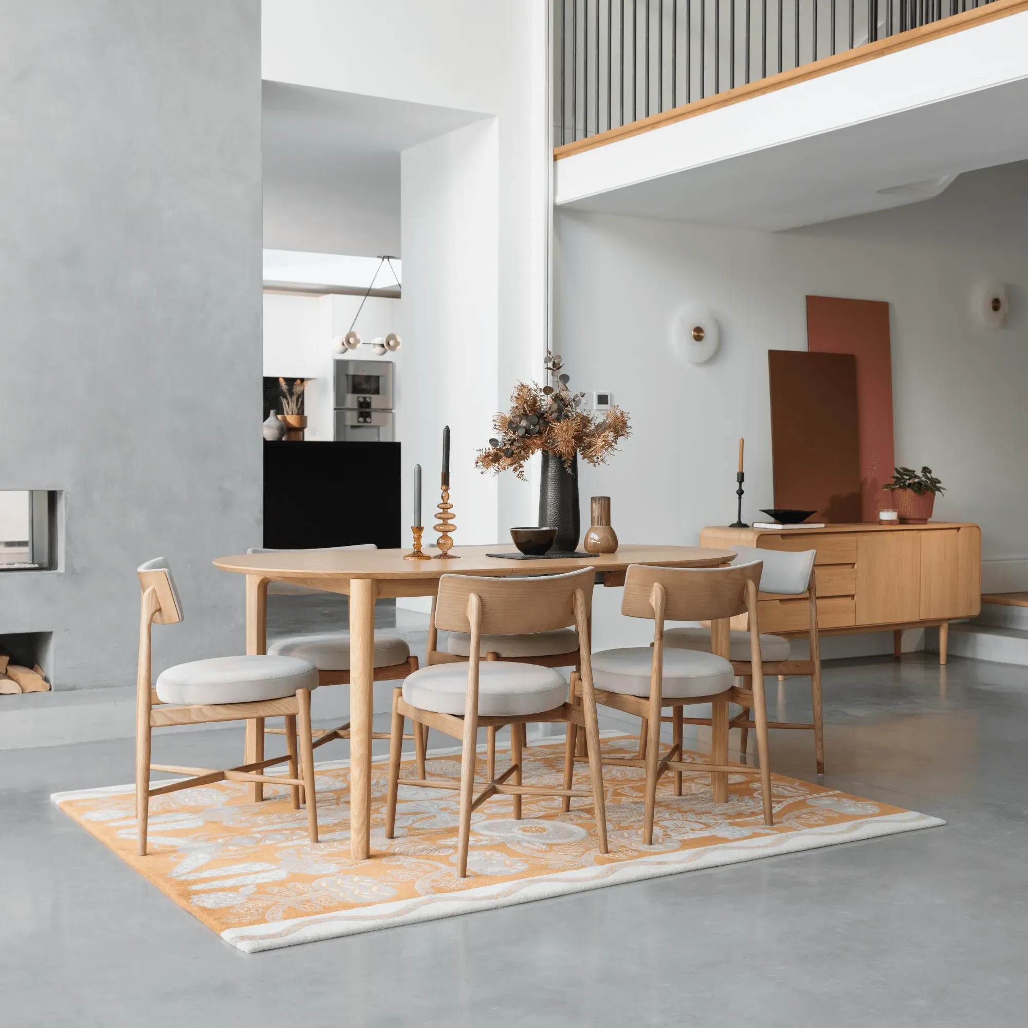 Oval Extending Dining Table - Light Oak