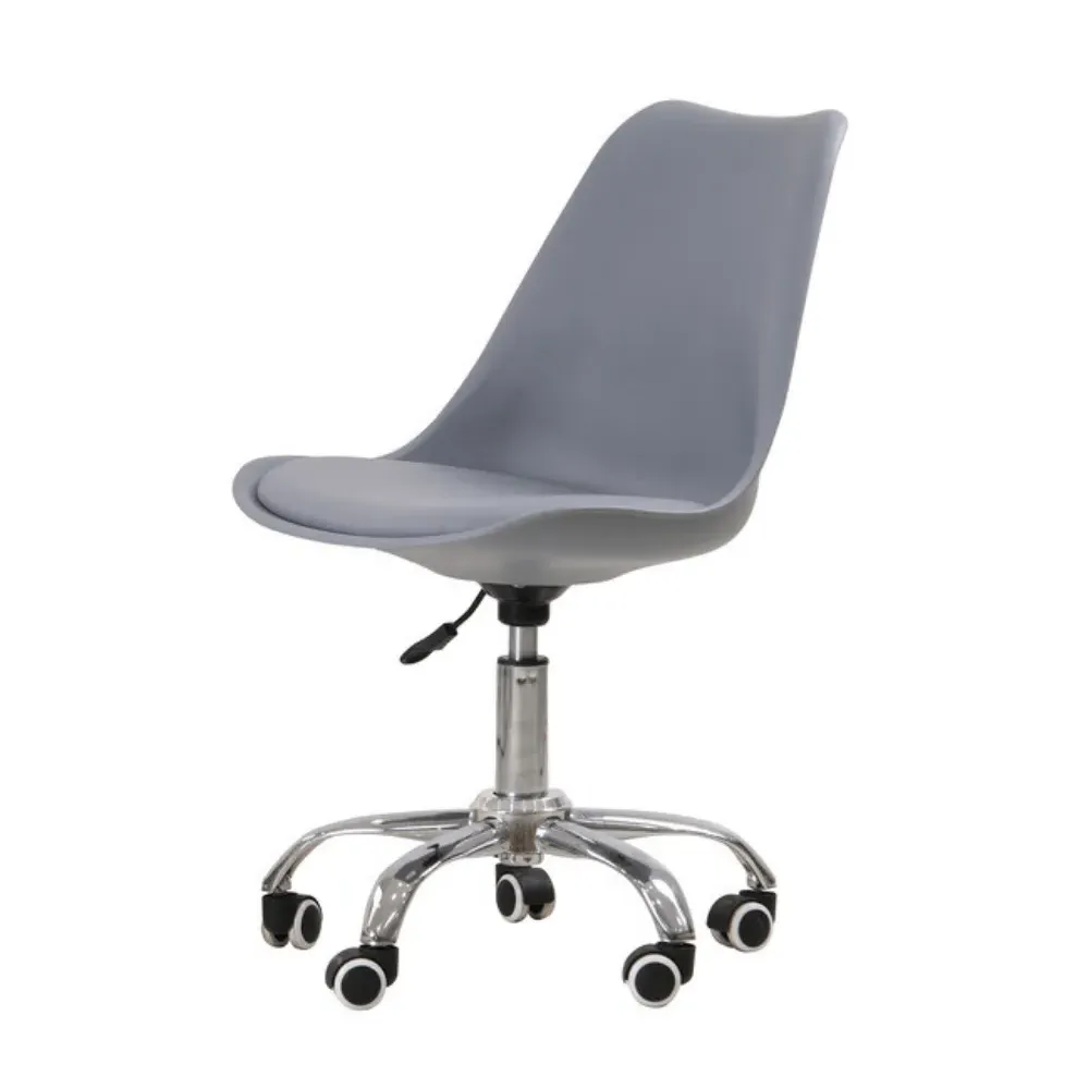 Padded Office Chair with Wheels - Grey
