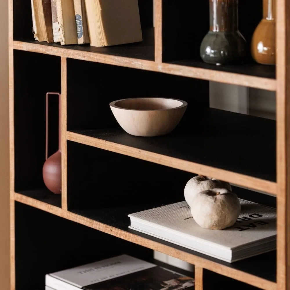 Reclaimed Bookcase with Steel Legs - Wood, Teak