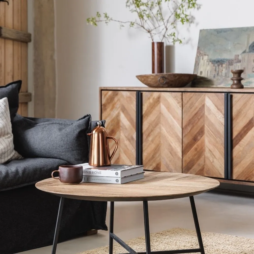 Round Coffee Table - Wood, Solid Teak image