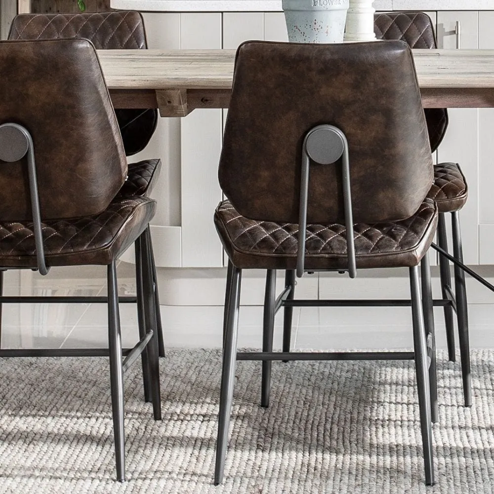 Round Dining Set with 4 Chairs - Brown, Wood