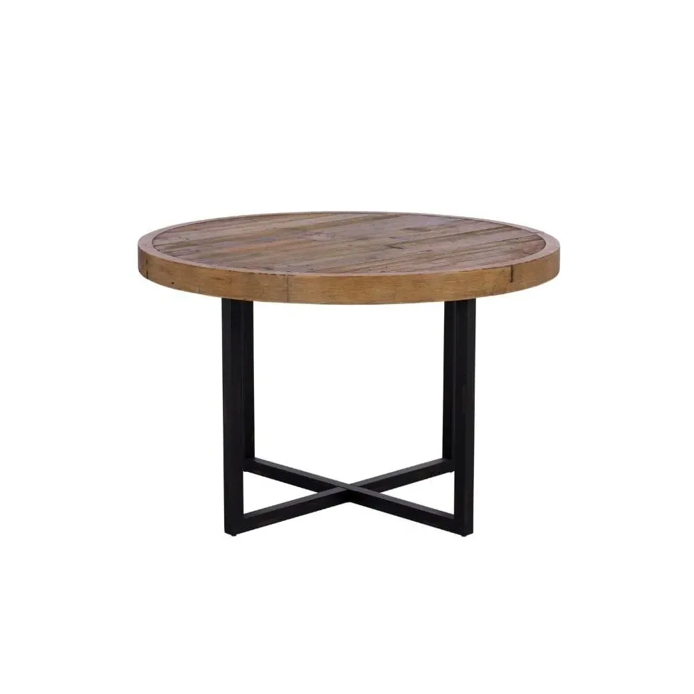 Round Dining Set with 4 Chairs - Reclaimed Wood