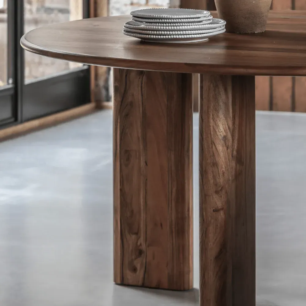 Round Dining Table 4 Seats - Acacia Wood