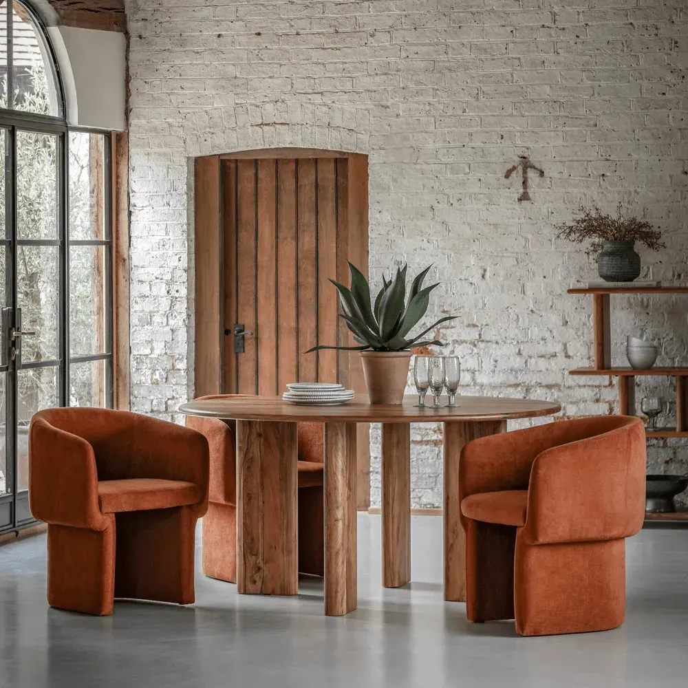 Round Dining Table 4 Seats - Acacia Wood image