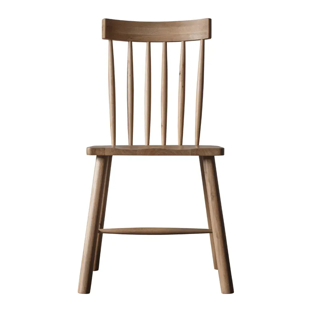 Set of 2 Dining Chairs - Oak, Solid Wood