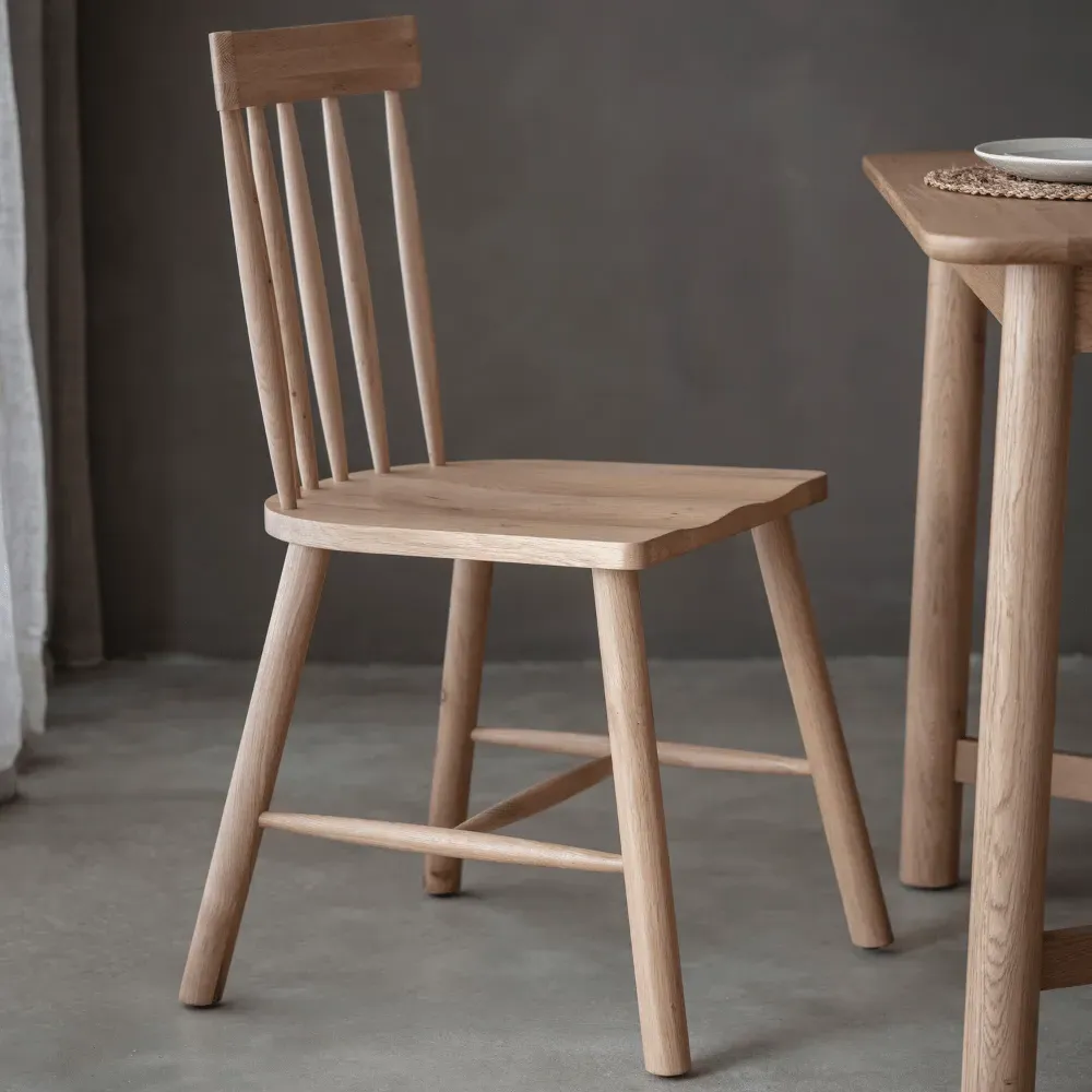 Set of 2 Dining Chairs - Oak, Solid Wood image