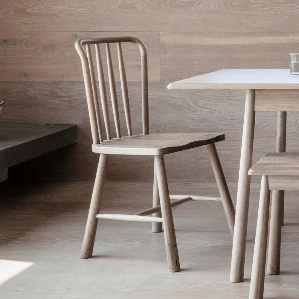 Set of 2 Dining Chairs with Wishbone Back - Oak