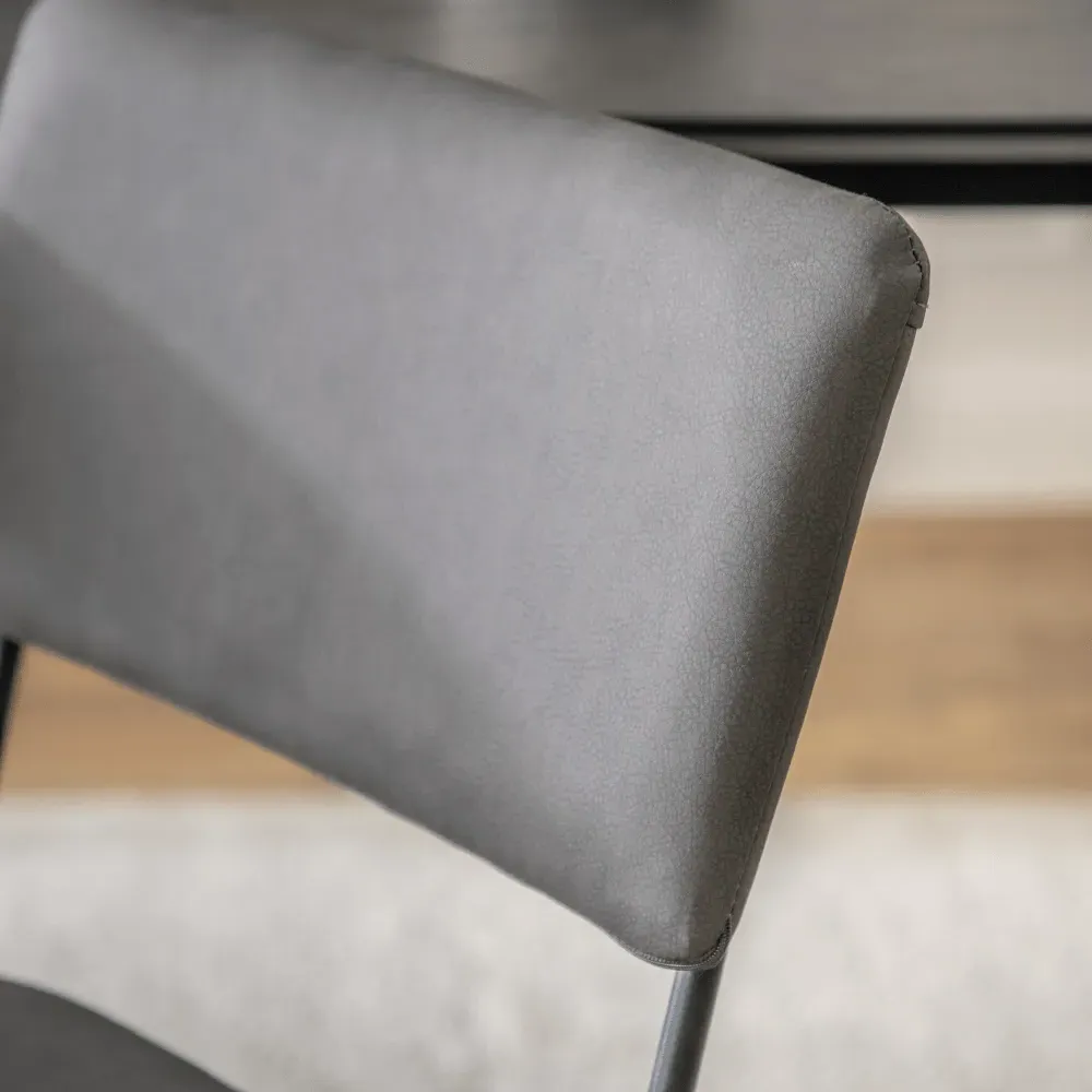 Set of 2 Upholstered Dining Chairs - Slate