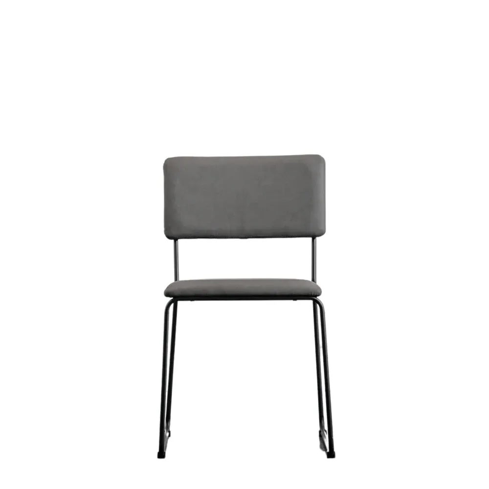 Set of 2 Upholstered Dining Chairs - Slate