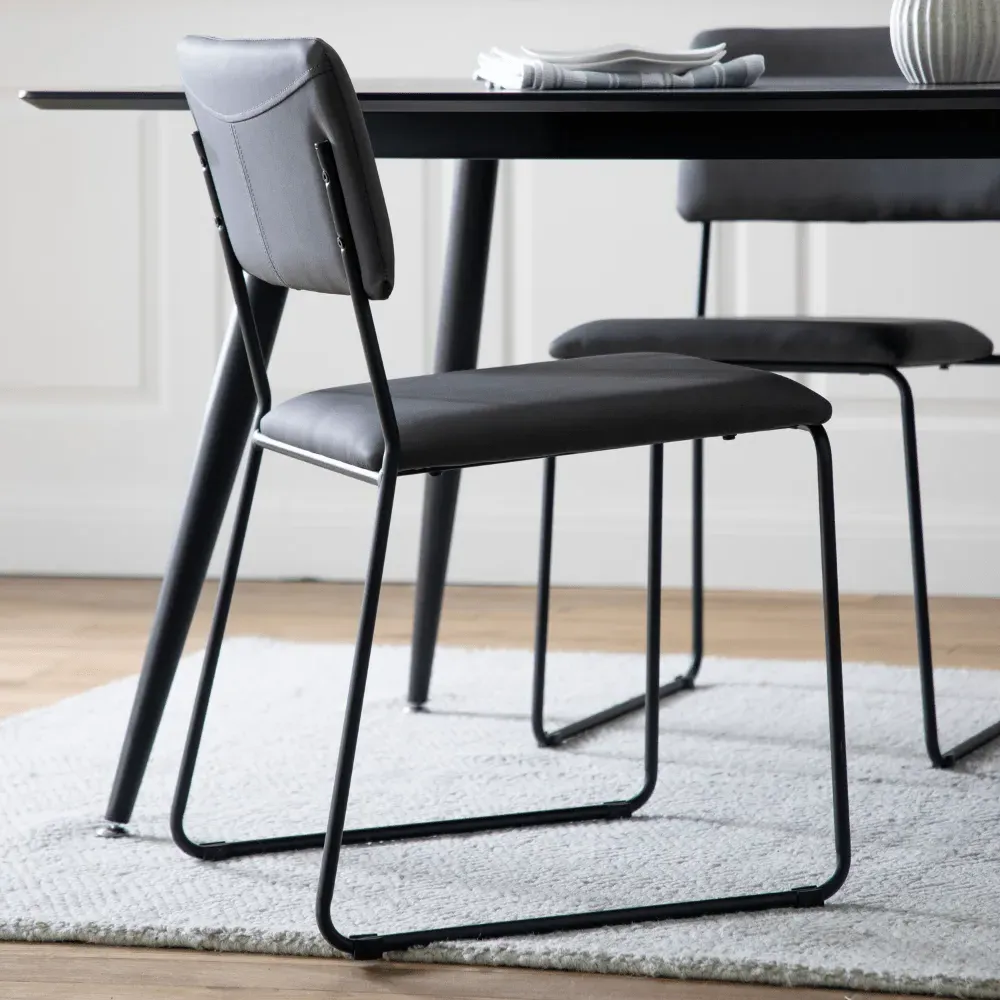 Set of 2 Upholstered Dining Chairs - Slate image