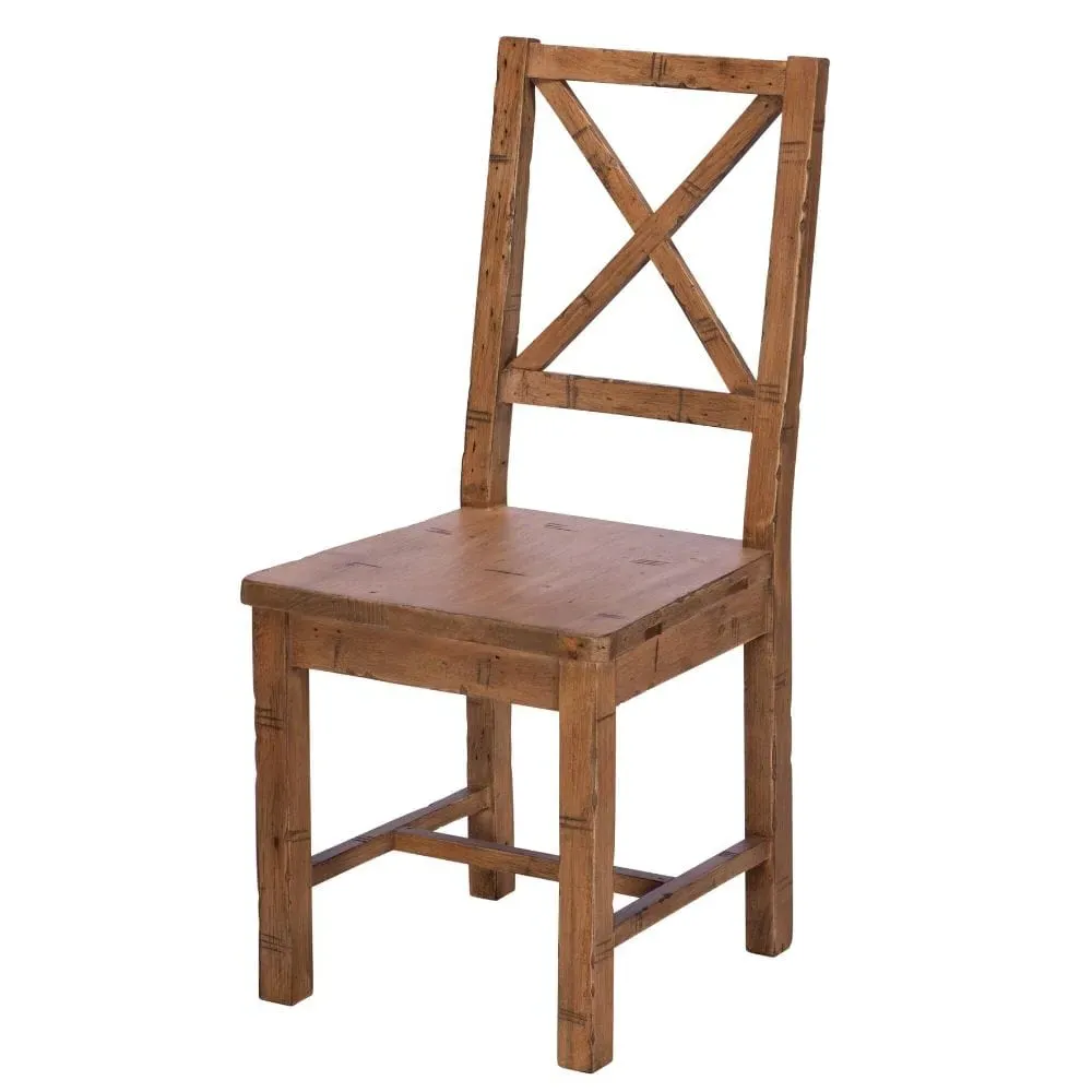 Set of 4 Dining Chairs - Natural, Reclaimed Wood
