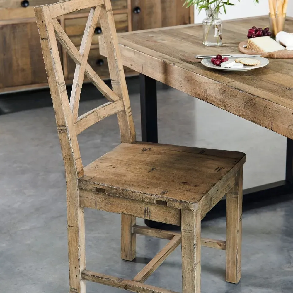 Set of 4 Dining Chairs - Natural, Reclaimed Wood image