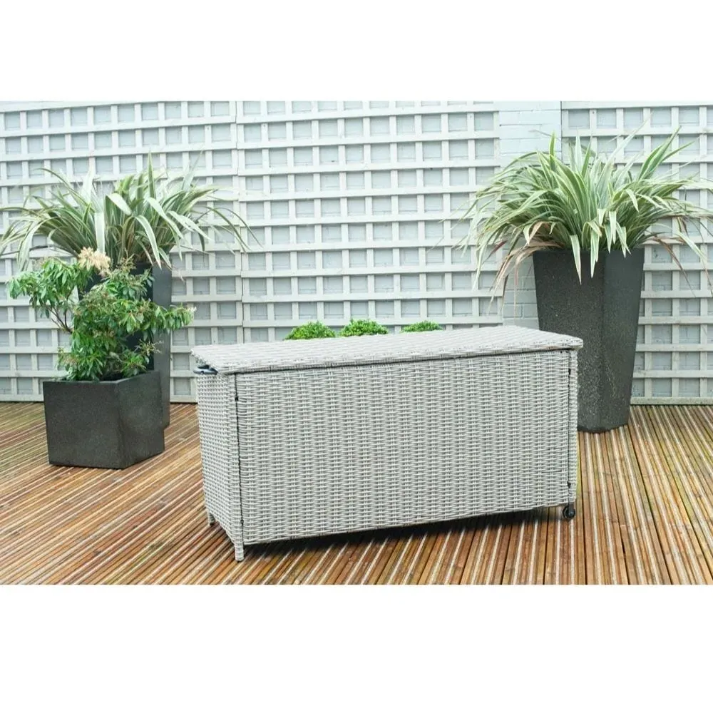 Small Cushion Storage Box - Stone Grey, Wood
