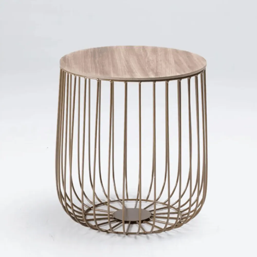 Small Storage Table with Aztec Design - Oak image