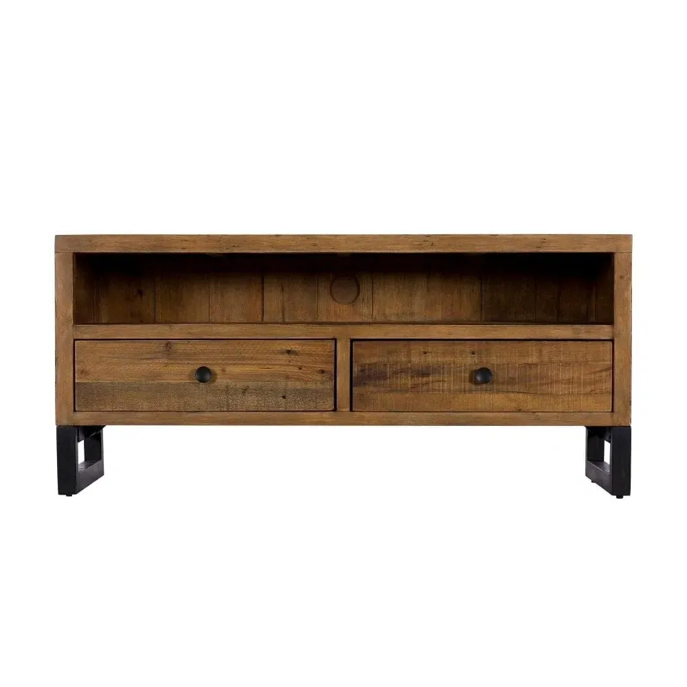 Small TV Unit with Industrial Legs - Reclaimed Wood image