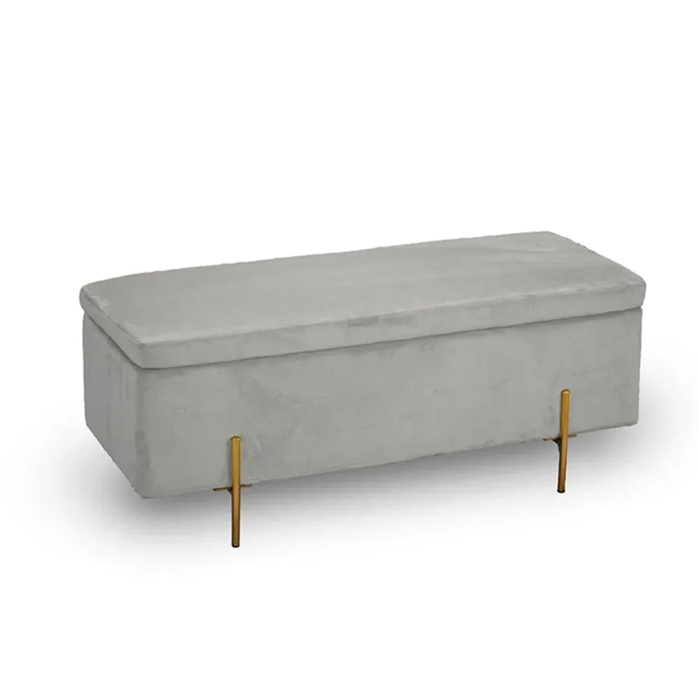 Storage Ottoman - Grey, Velvet image