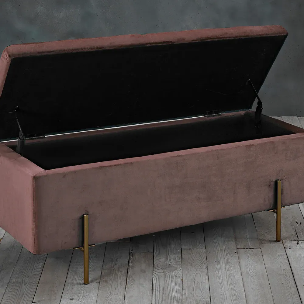 Storage Ottoman - Pink, Velvet