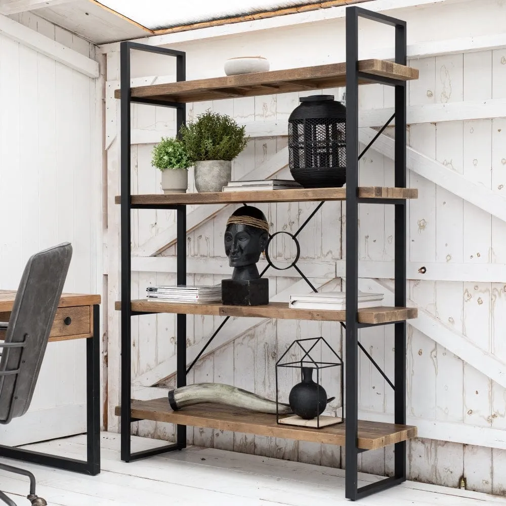 Tall Bookcase Industrial Style - Wood, Reclaimed image