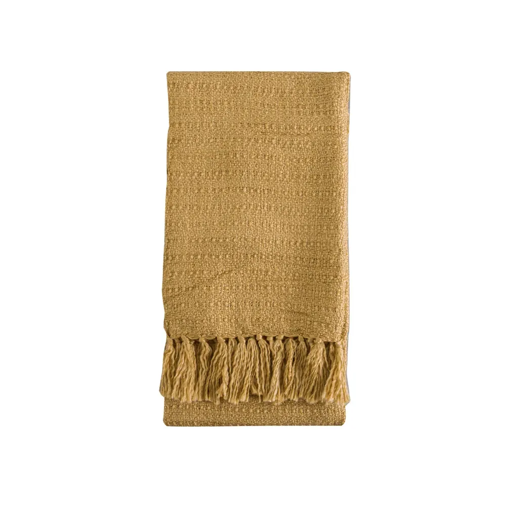 Textured Throw Blanket - Sand, Knitted Acrylic