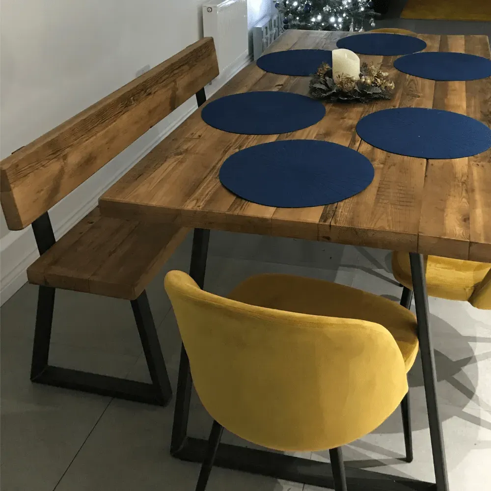 Triangle Base Bench with Back - Rugger Brown, Wood