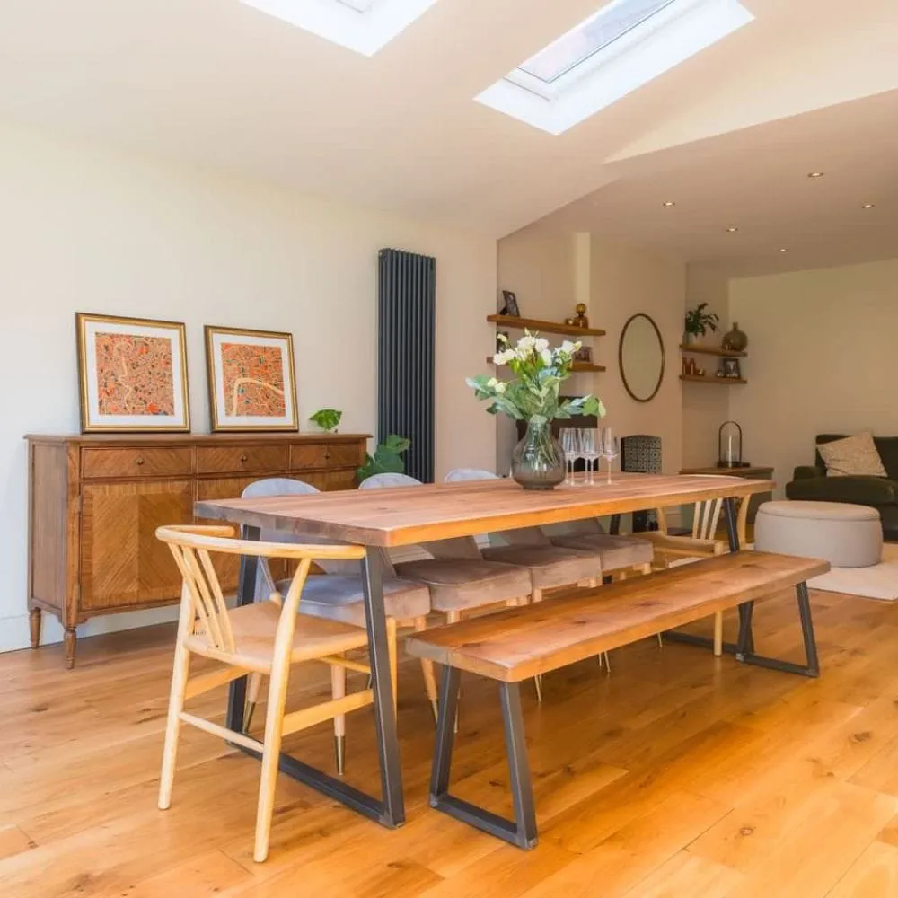 Triangle Base Dining Table - Driftwood, Wood