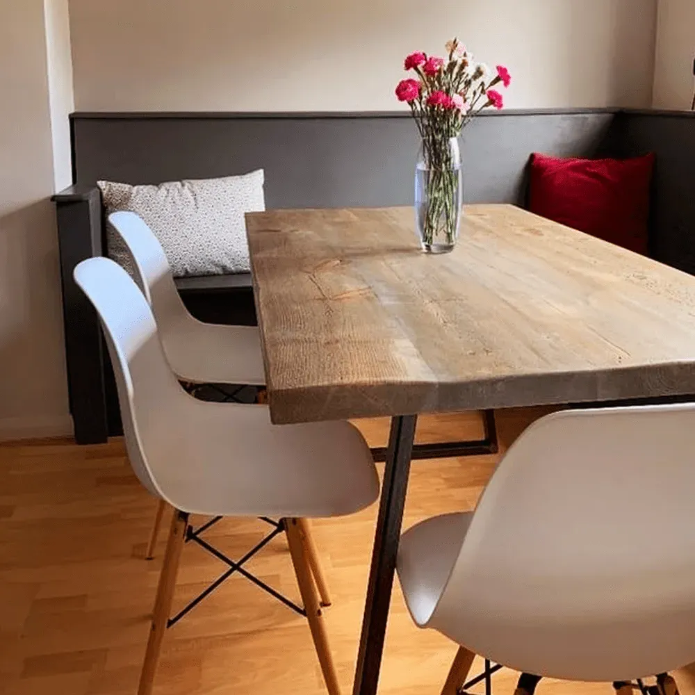 Triangle Base Dining Table - Driftwood, Wood