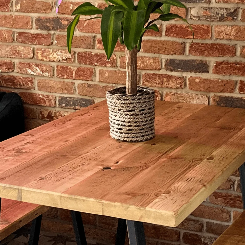 Triangle Base Dining Table - Driftwood, Wood
