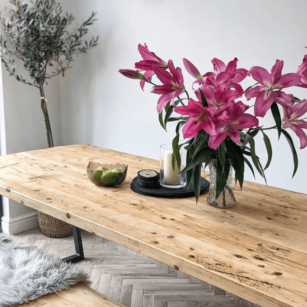 Triangle Base Dining Table - Driftwood, Wood