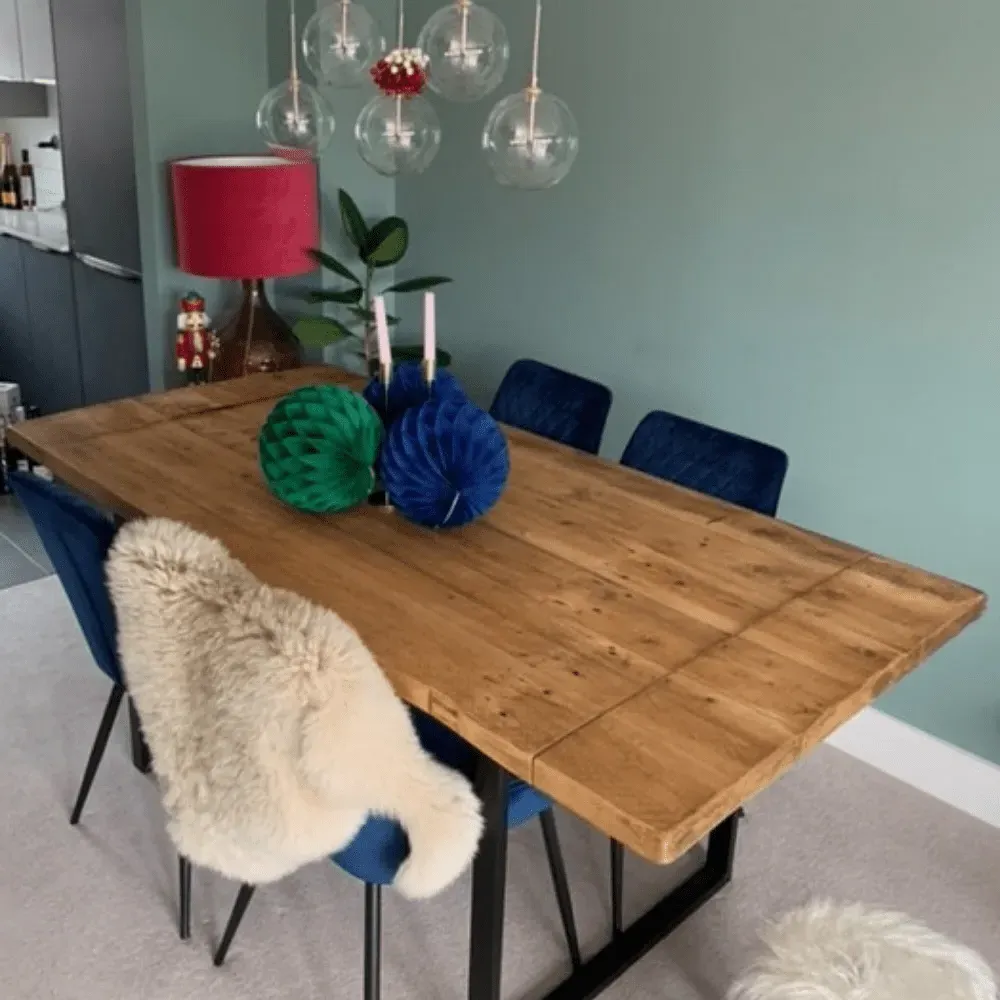 Triangle Base Dining Table - Rugger Brown, Wood