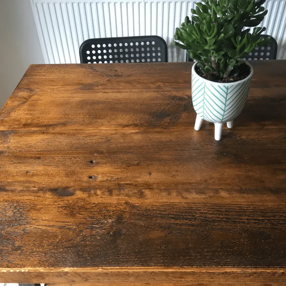 Triangle Base Dining Table - Rugger Brown, Wood