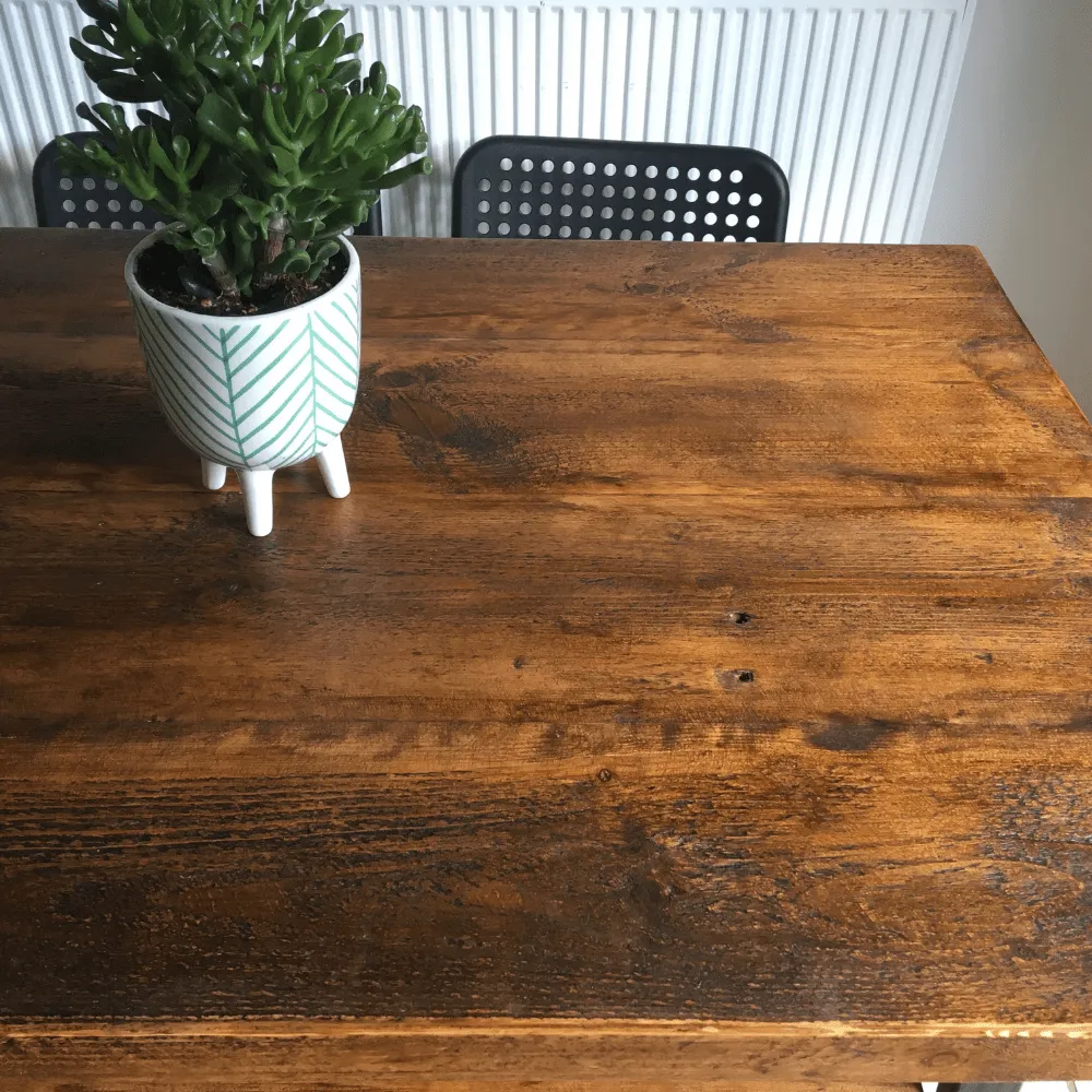 Triangle Base Dining Table - Rugger Brown, Wood