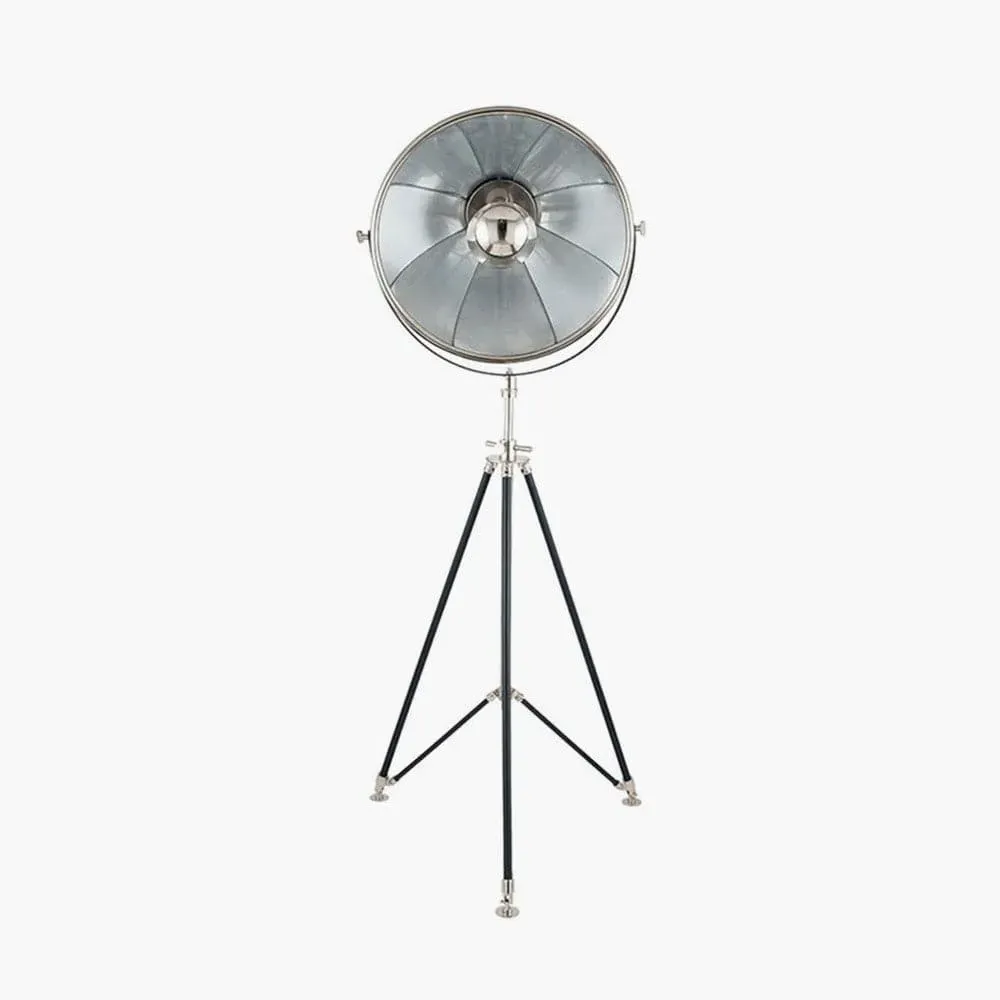 Tripod Floor Lamp Cinema Style - Black, Metal