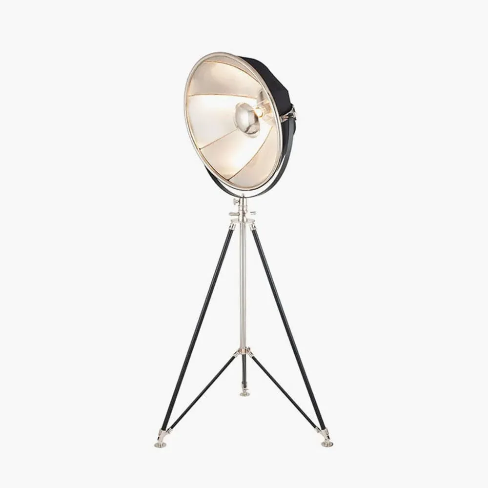 Tripod Floor Lamp Cinema Style - Black, Metal