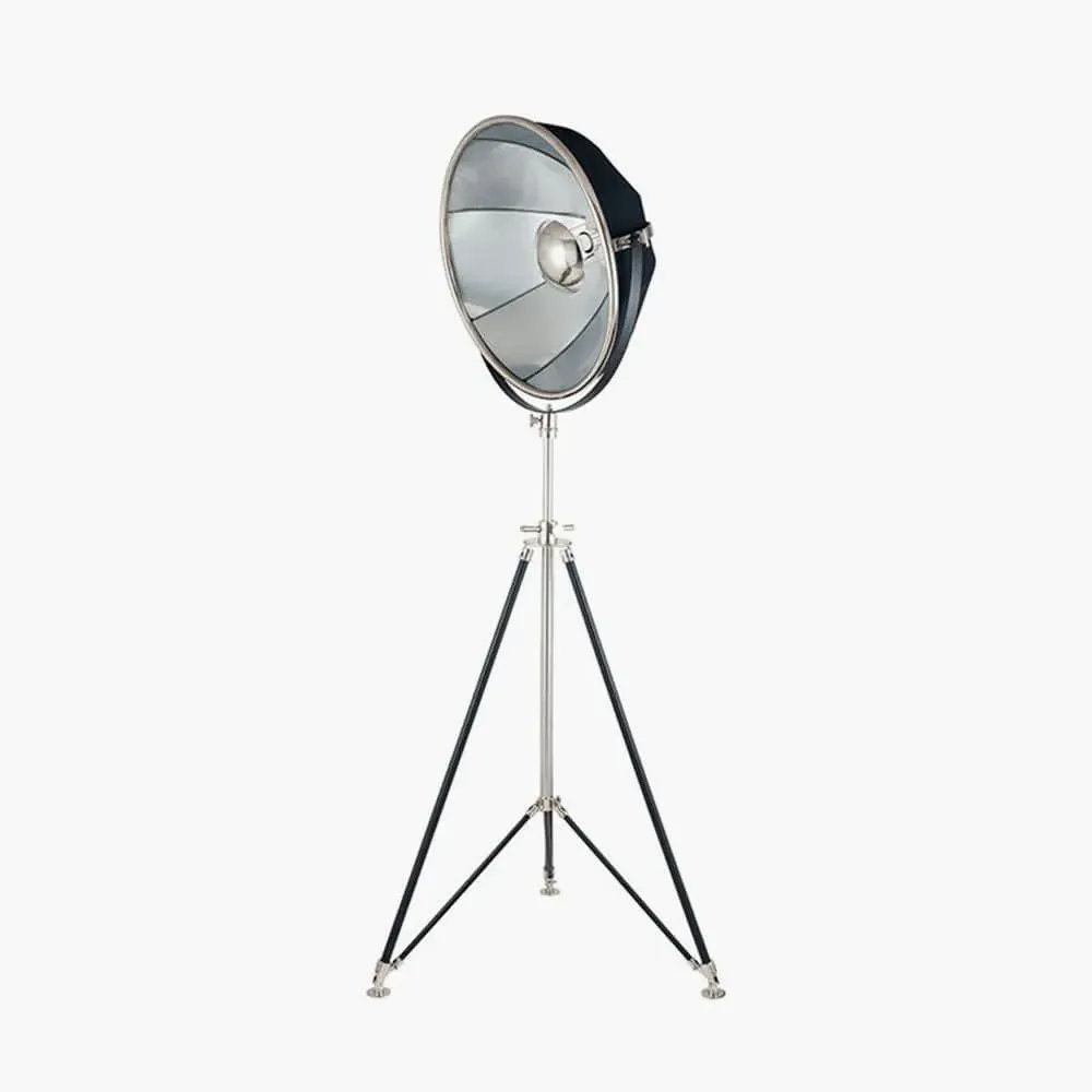 Tripod Floor Lamp Cinema Style - Black, Metal