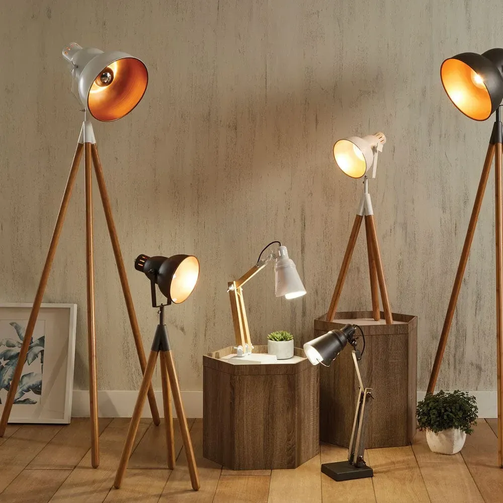 Tripod Floor Lamp Minimalist Design - White image