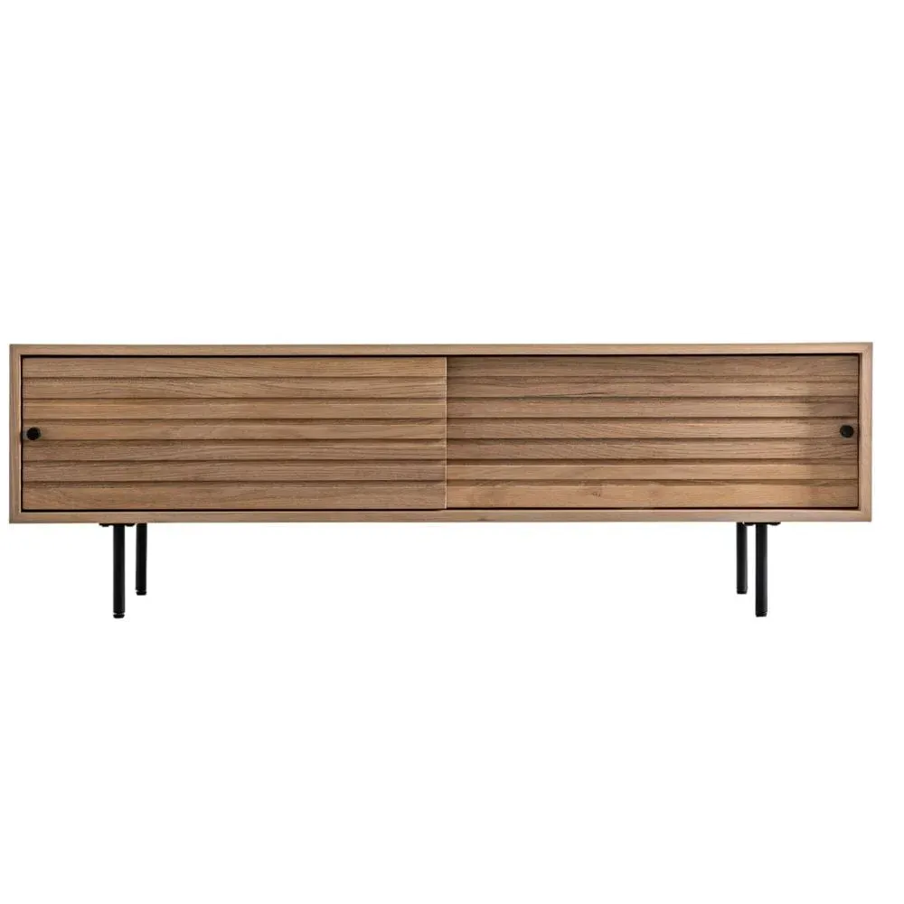 TV Cabinet with Clean Lines - Oak, Solid Wood