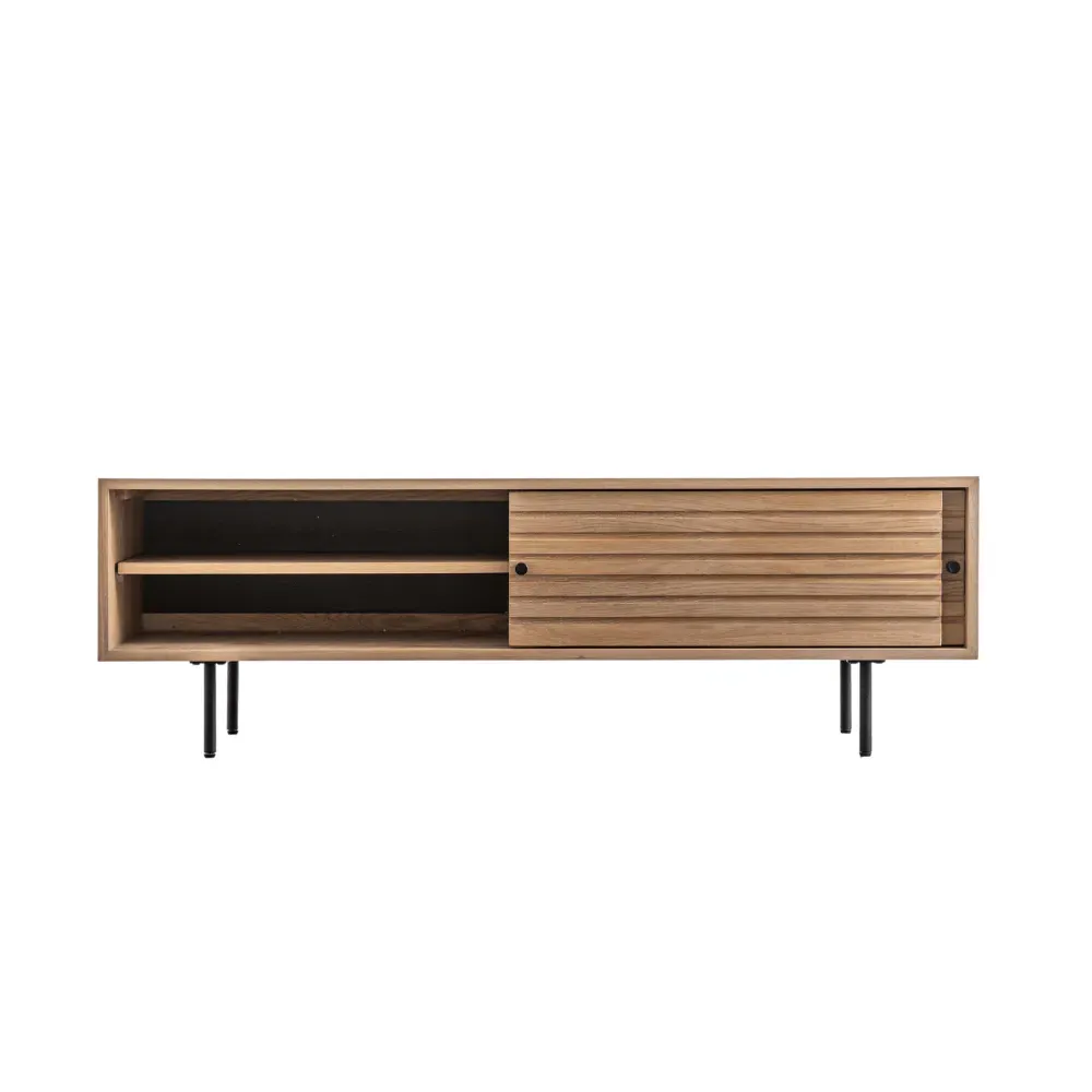 TV Cabinet with Clean Lines - Oak, Solid Wood