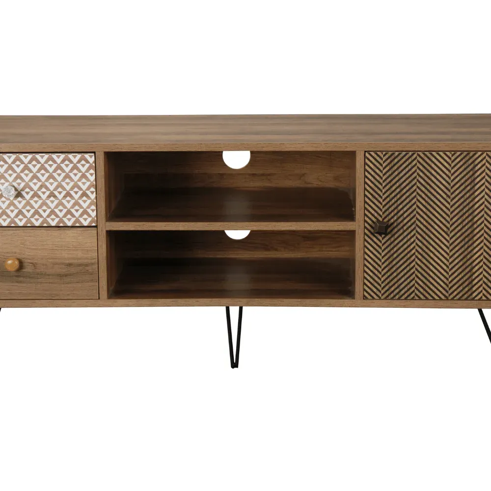 TV Media Unit with Drawers - White, Wood