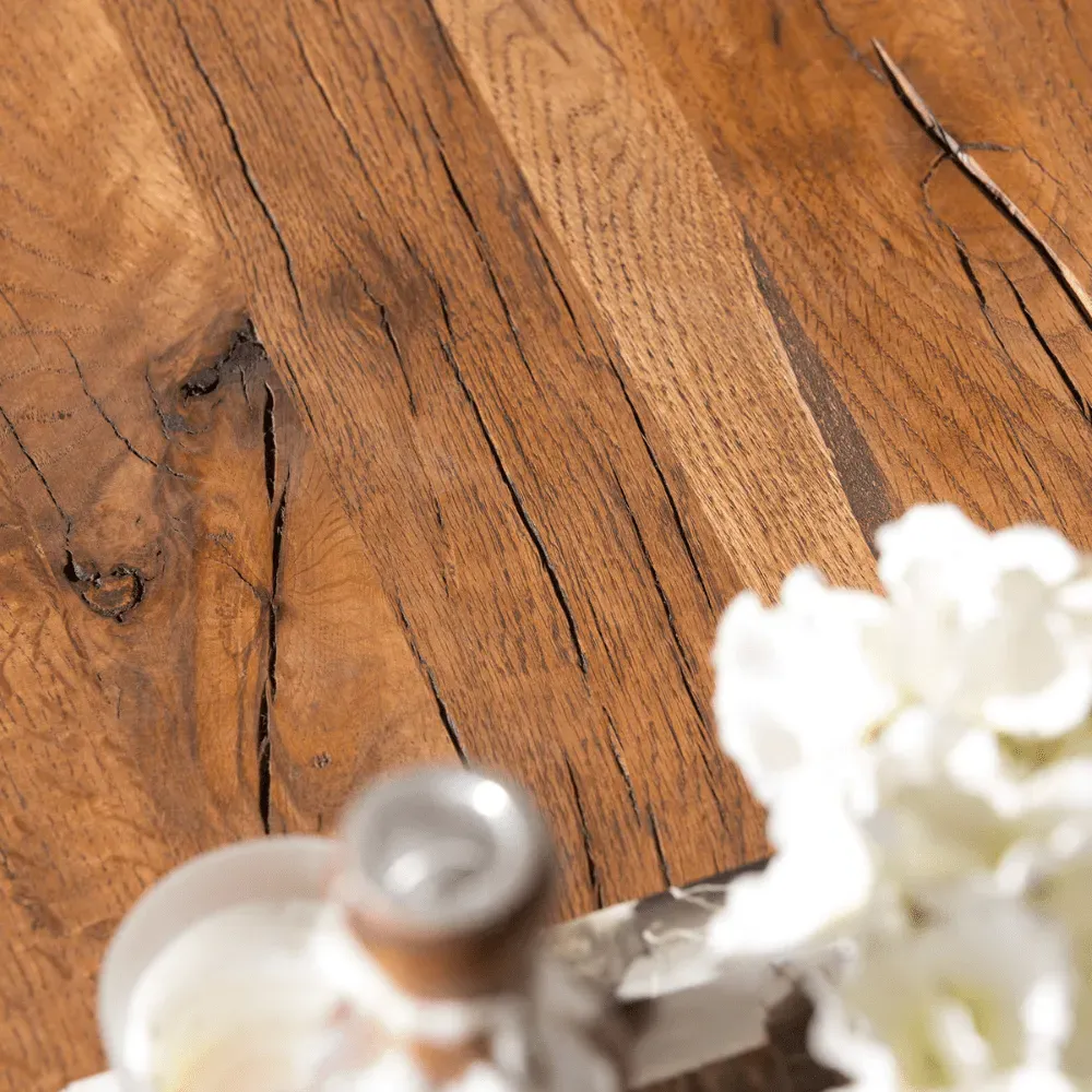 TV Unit with Steel Legs - Oak, Solid Wood