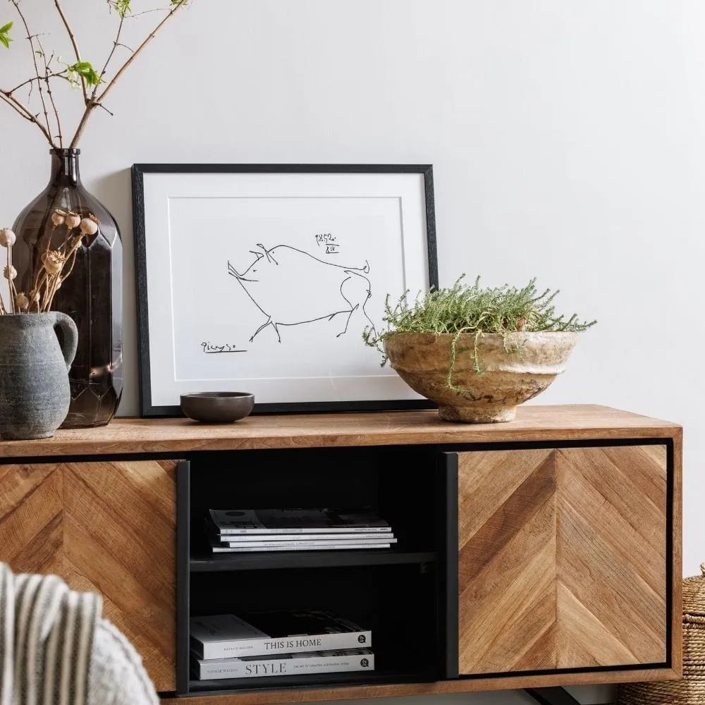 TV Unit with Storage - Wood, Reclaimed Teak