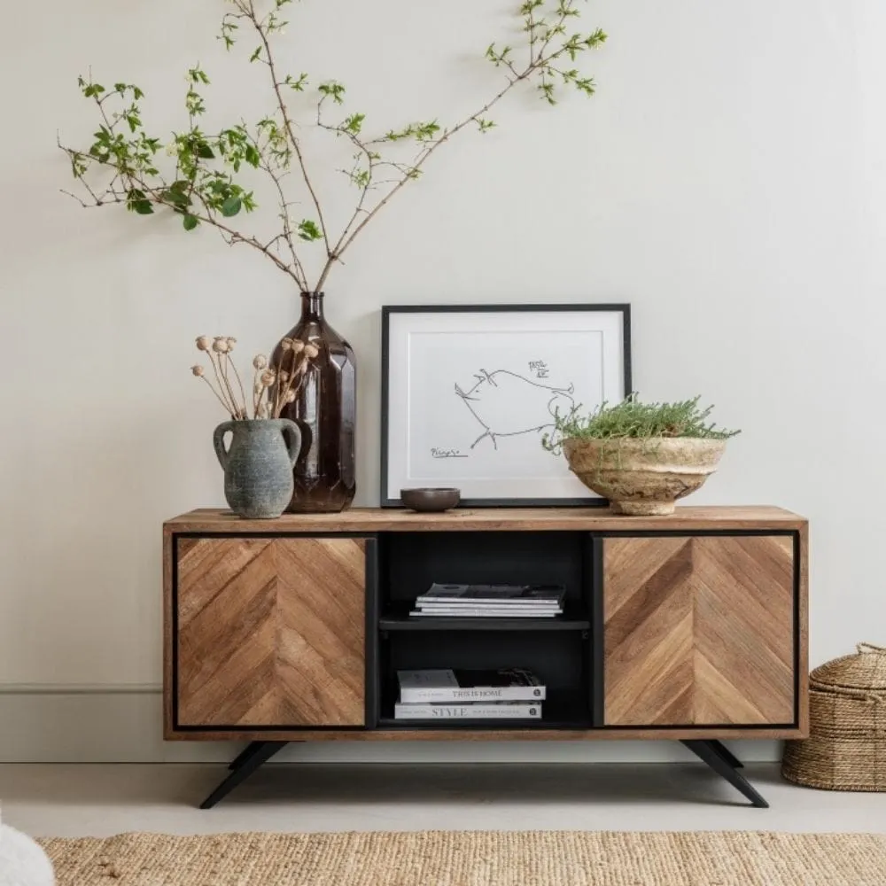 TV Unit with Storage - Wood, Reclaimed Teak image